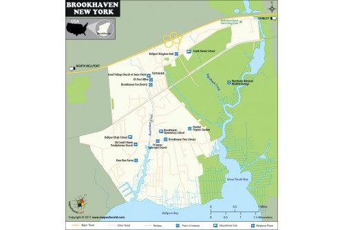 Brookhaven City Map, New York