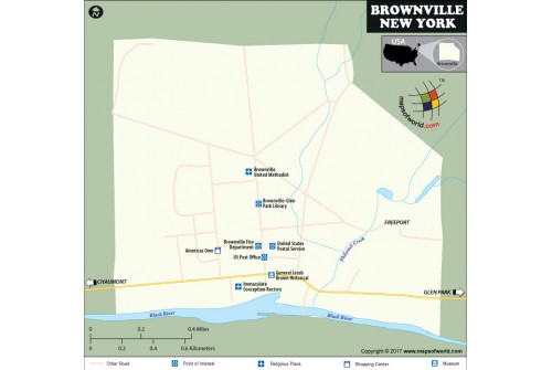 Brownville Village Map, New York