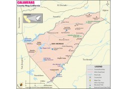 Calaveras County Map, California - Digital File