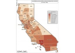 California Population Estimate By County 2016 Map - Digital File