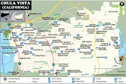Chula Vista City Map, California