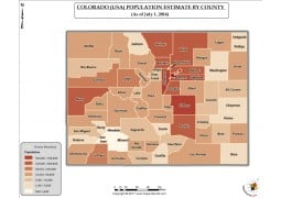 Colorado Population Estimate By County 2016 Map - Digital File