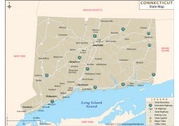 Connecticut State Map  - Digital File