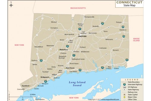 Connecticut State Map 