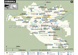 Corona City Map, California - Digital File
