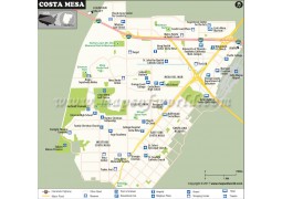 Costa Mesa City Map, California - Digital File