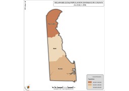 Delaware Population Estimate By County 2016 Map - Digital File
