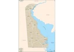 Delaware State Map  - Digital File