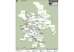 Escondido City Map, California - Digital File