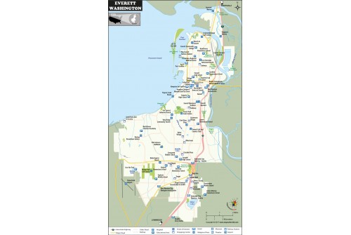 Everett Map, Washington