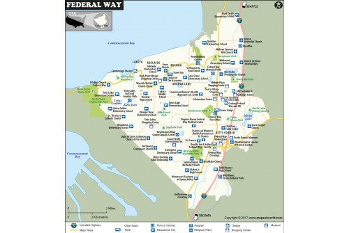 Federal Way Map, Washington