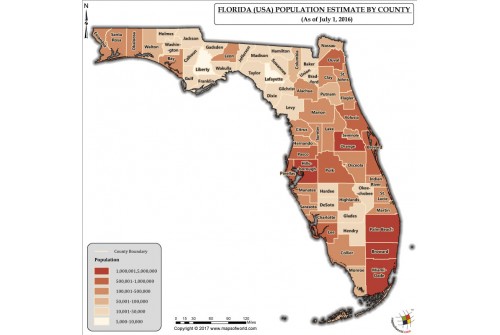 Florida Population Estimate By County 2016 Map