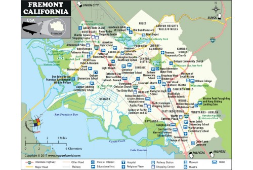 Fremont City Map, California