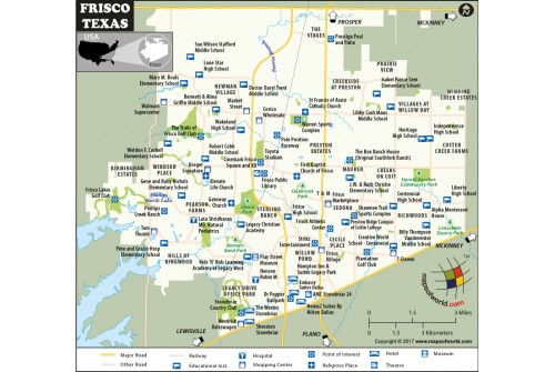 Frisco Map, Texas