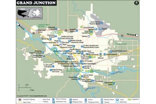 Grand Junction City Map, Colorado