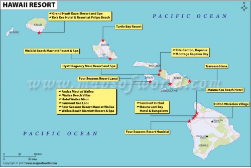 Hawaii Map of Resorts