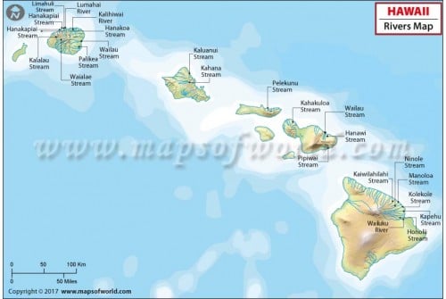 Hawaii Rivers Map