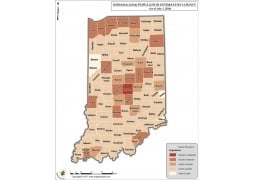 Indiana Population Estimate By County 2016 Map - Digital File