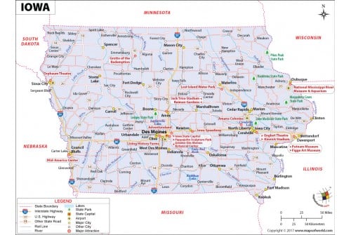 Reference Map of Iowa