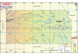 Physical Map of Kansas - Digital File