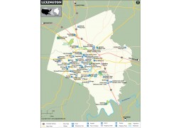 Lexington City Map, Kentucky - Digital File