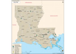 Louisiana State Map  - Digital File