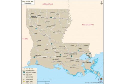 Louisiana State Map 