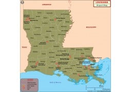 Louisiana Airports Map - Digital File