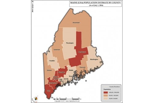 Maine Population Estimate By County 2016 Map