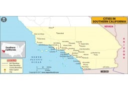 Cities in Southern California Map - Digital File