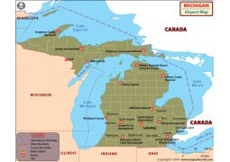 Michigan Airports Map - Digital File