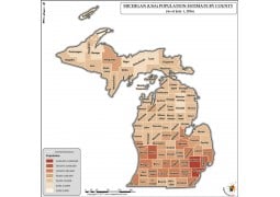 Michigan Population Estimate By County 2016 Map - Digital File