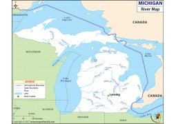 Michigan River Map - Digital File