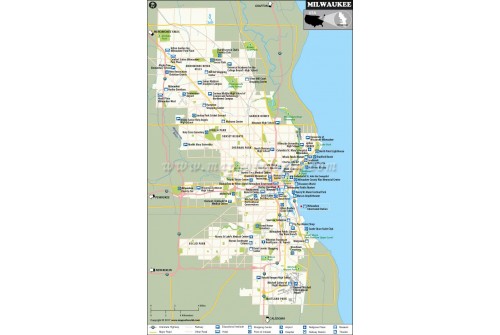 Milwaukee City Map, Wisconsin