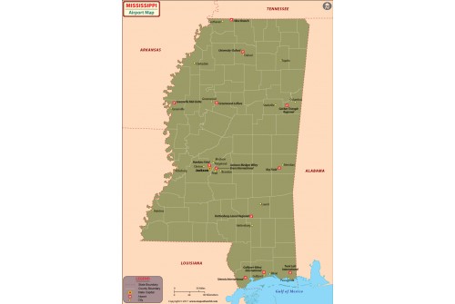 Mississippi Airports Map