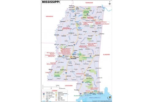 Reference Map of Mississippi
