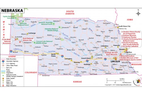 Reference Map of Nebraska