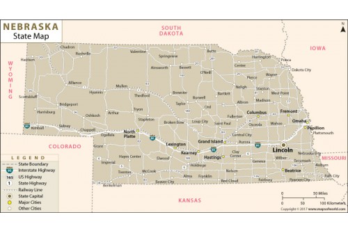 Nebraska State Map 
