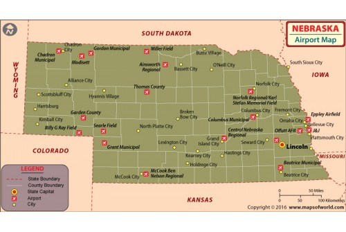 Nebraska Airports Map