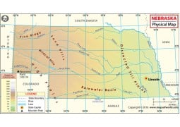 Physical Map of Nebraska - Digital File