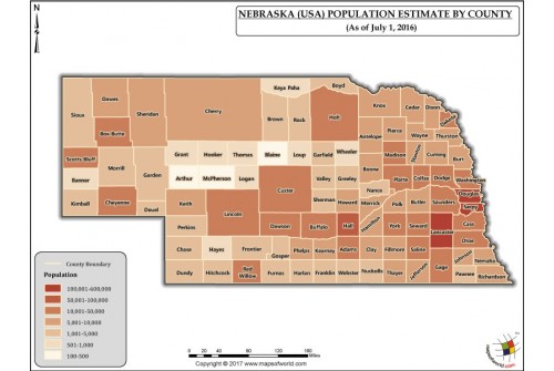 Nebraska Population Estimate By County 2016 Map