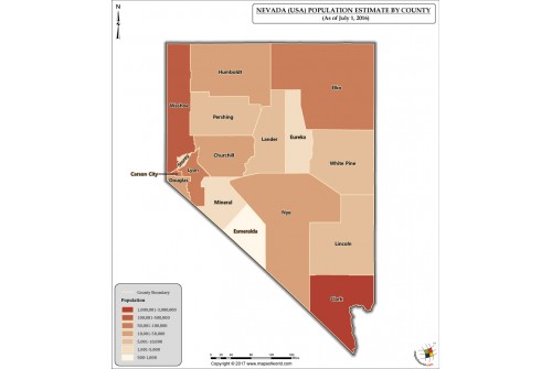 Nevada Population Estimate By County 2016 Map