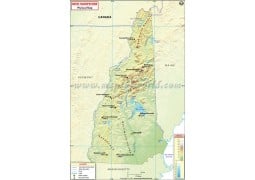 Physical Map of New Hampshire - Digital File