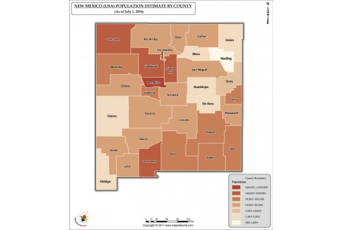New Mexico Population Estimate By County 2016 Map