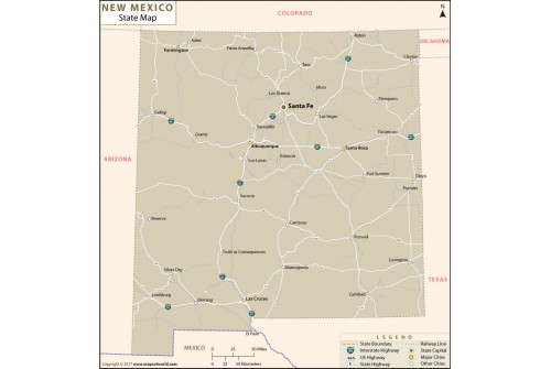 New Mexico State Map 