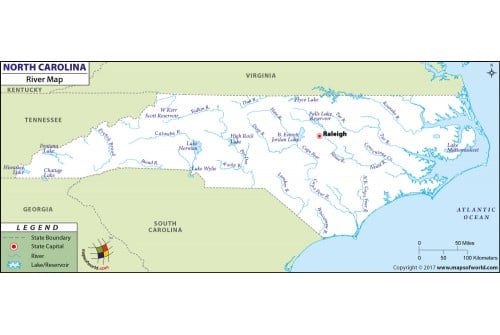 North Carolina River Map