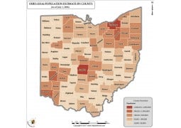 Ohio Population Estimate By County 2016 Map - Digital File