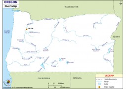 Oregon River Map - Digital File