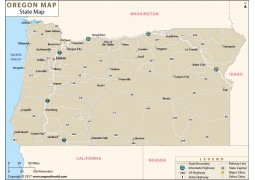 Oregon State Map  - Digital File
