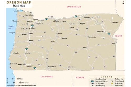 Oregon State Map 